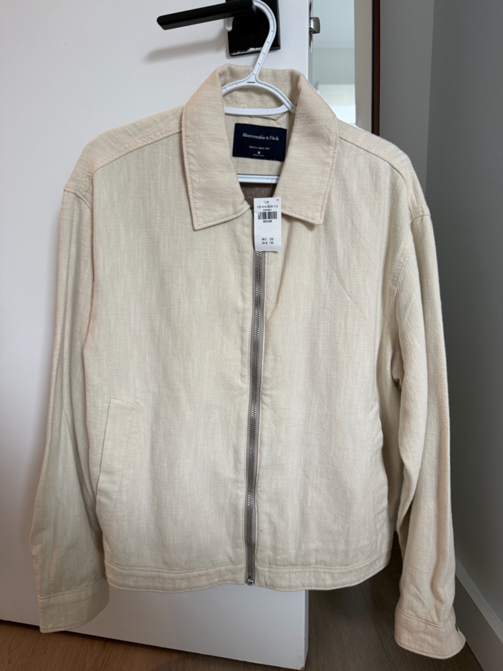 Abercrombie & Fitch Light Cream Zip Jacket